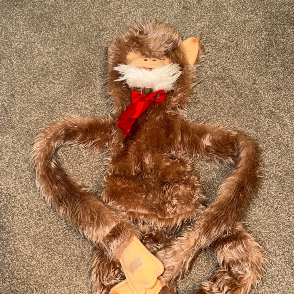 VTG 1980 FURRY HUGGEMS 38" Brown Tan Hanging Full Body Hand Monkey PUPPET READ